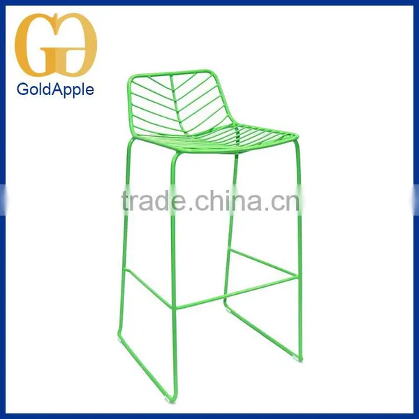 French Handmade Outdoor Leisure Bar Stool Wire Chair for Garden photo-2