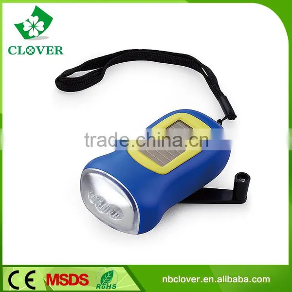 New Design ABS Material Dynamo 3 LED Mini Hand Crank Flashlight photo-2
