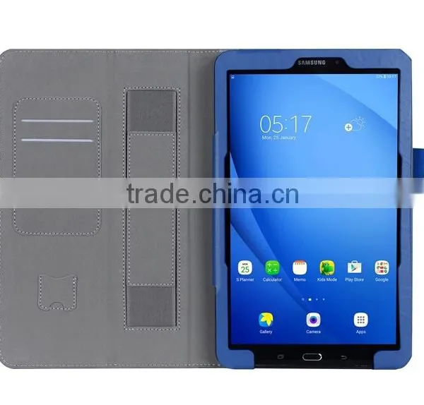 Multifunctional Leather Case for Samsung Tab A 10.1 2016 With Card Slots and Elastic Hand Strap