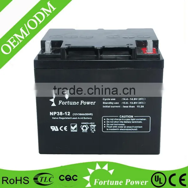Most Popular Sealed Maintenance Free Lead Acid 24V 36v 48V 38ah Battery