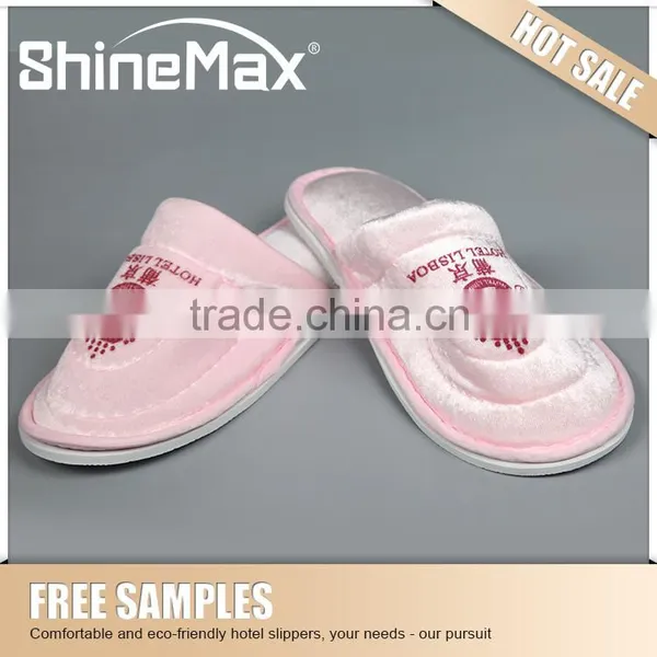 Luxury Slipper Terry Cloth Slippers for Guests Eva Non Slip Hotel Bathroom Slippers