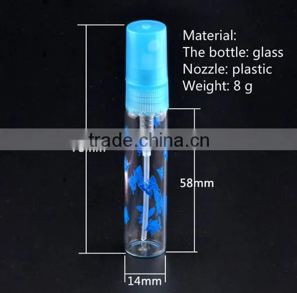 The Butterfly Frosting 5 ml Cosmetic Packaging Bottle Perfume Bottles Portable Perfume Spray Bottle Glass Drawn Tube Bottles photo-3