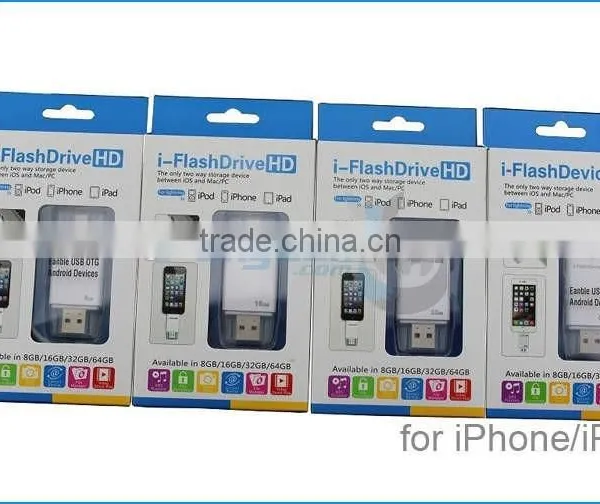 Bulky Wholesale OTG USB2.0 Flash Drive 8GB 16G 32G 64G USB OTG Memory Sticks for IPad 2/3/4/5/6/Air,for IPhone 4/5/6/6S/Plus/7 photo-3