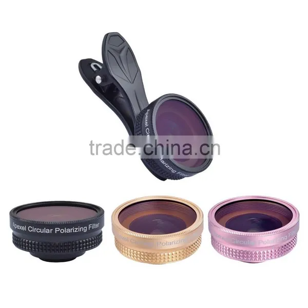 Universal 2 In1 Clip Wide Angle + CPL Filter Mobile Phone Camera Lens For IPhone 5 5C 5S 6 6+ 6S 6S Plus Samsung photo-3