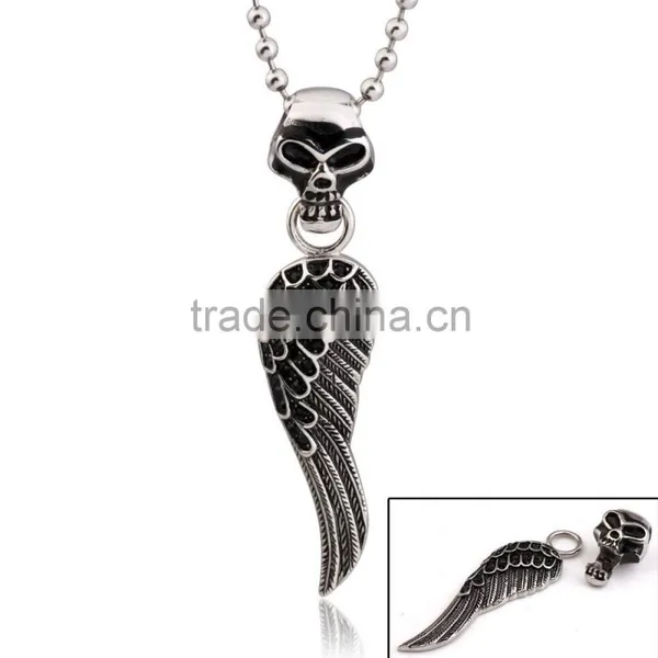 Fashion Stock Stainless Steel Skull Design With Wing FP50019