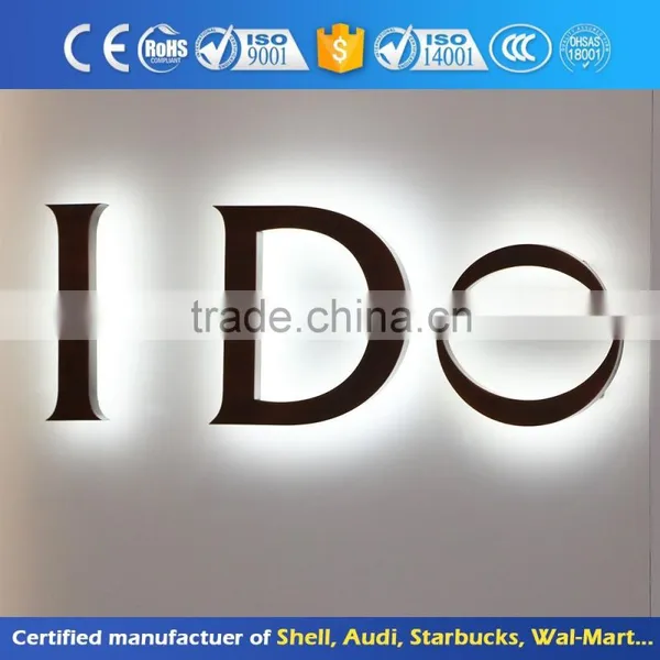 Back Lighted Metal Stainless Steel 3d Alphabet Mirror Letters photo-2