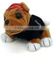 Imprinted Stuffed Plush Bikers for Babies Bulldog Promotional Logo Customized Soft Animal Toys