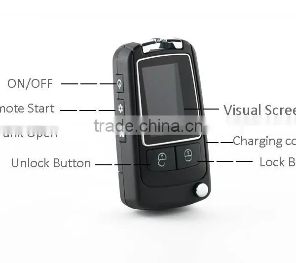 smart visual key with Remote central Anti-hijacking Lock/unlock Bypass sensor arming