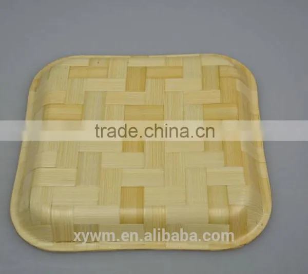 Woven Bamboo Salad Tray and Plate With Patters photo-6