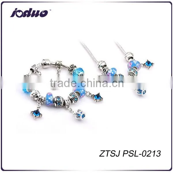 Handmade Crown Pendant Bracelet Jewelry Set Custom