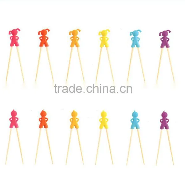 2016 Cute Silicone Bulk Plastic Chopsticks For Chilren Training Chopsticks photo-4