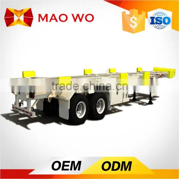 Plate Semi Trailer and Tri-axle 20ft Flatbed Trailer With Container Lock for Sale photo-4