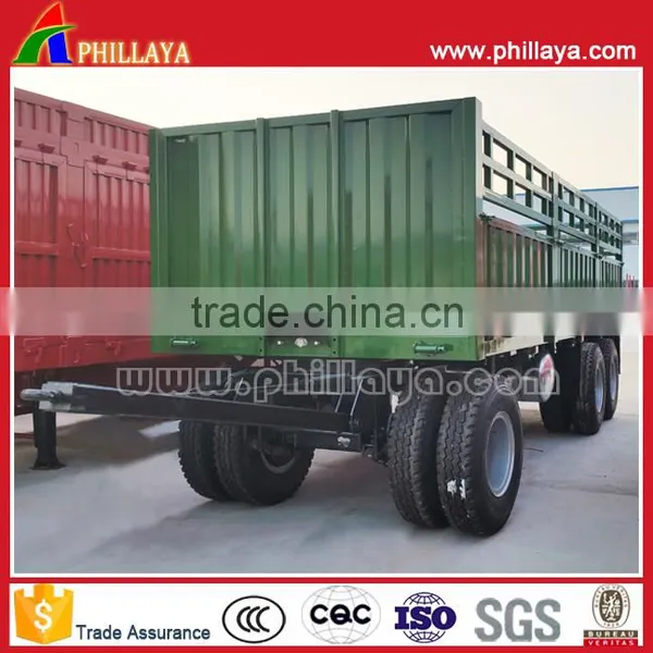 2 Axles 4 Wheel Farm Trailers /(flatbed Drawbar Full Trailer and Dump Tipper Full Trailer) photo-2