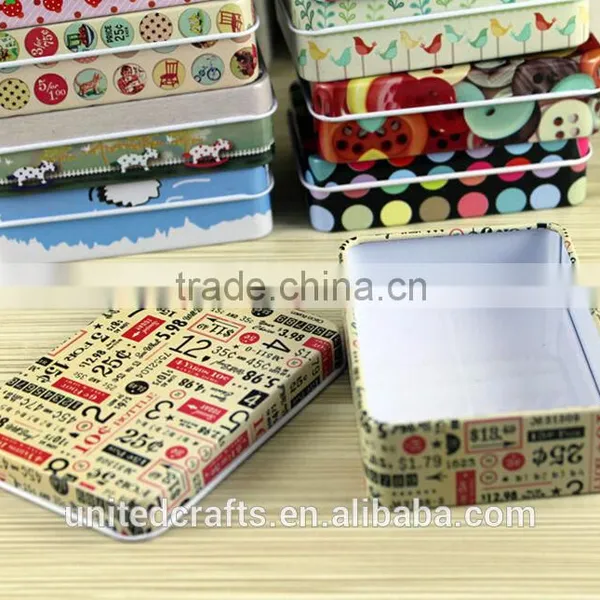 New Small Storage Jars Rectangular Iron Tin Gift Jewelry Holder Storage Box 1Pcs photo-3