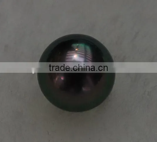 15-16mm Natural Big Peacock Green Tahitian Pearl Beads photo-2
