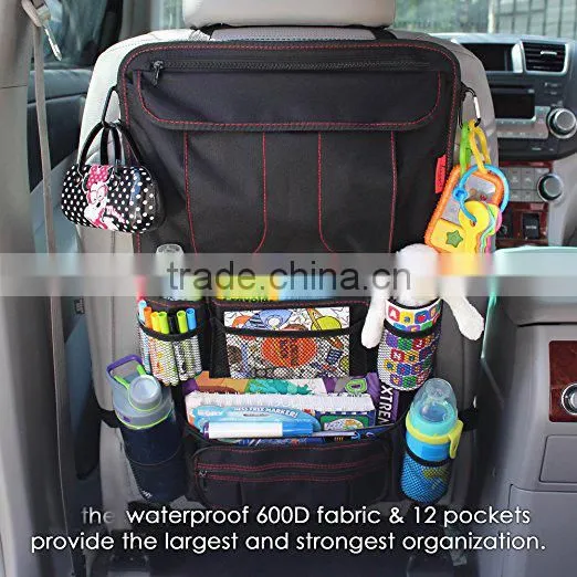 12 Compartments Larger Protection & Storage Car Back Seat Organizer for Kids photo-4