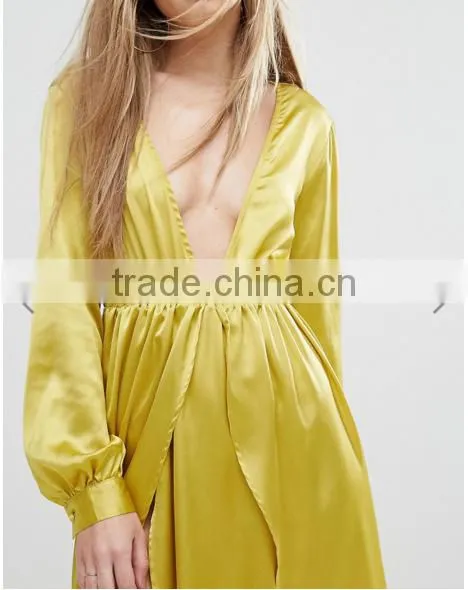 Satin Dress/ Long Maxi Dress Trendy Evening Clothing photo-3