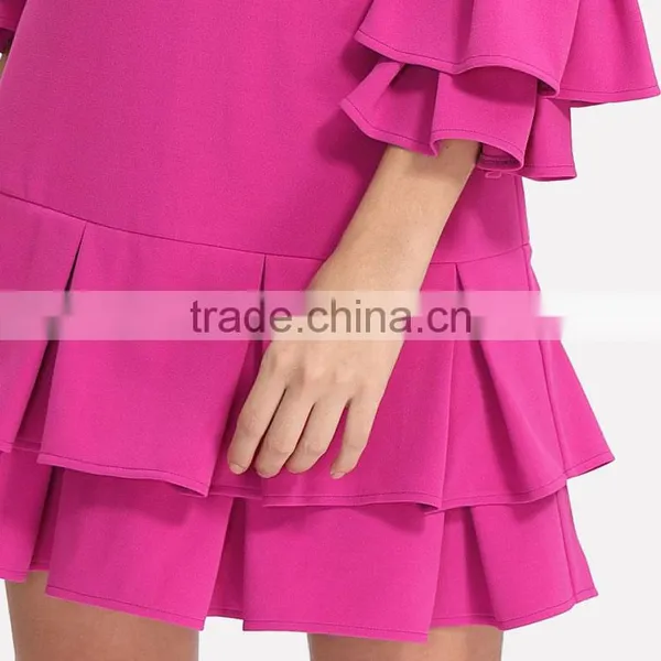 New Fashion Pleated Lantern Skirt Dress Elegant Ladies Skater Dress photo-2