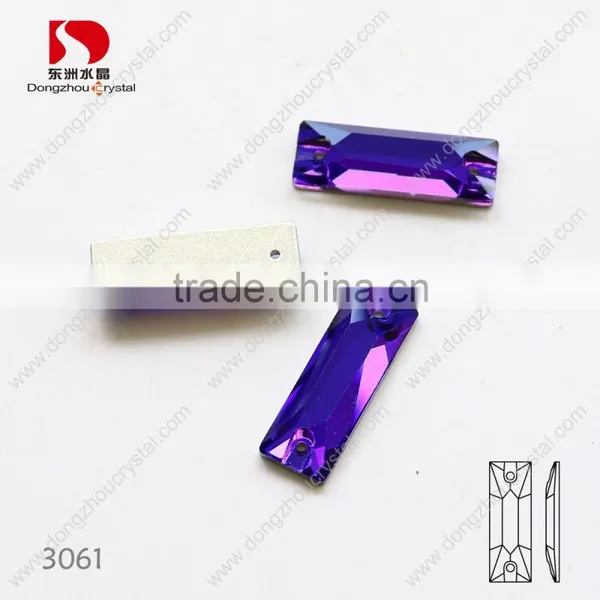 Dongzhou Purple 277 Rectangle Flat Back Sew on k5 Crystal Stones photo-2