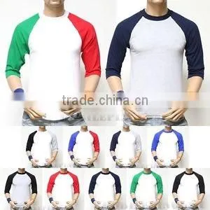 Men t - Shirt 3/4 Sleeve Raglan Baseball, 100% Cotton photo-2