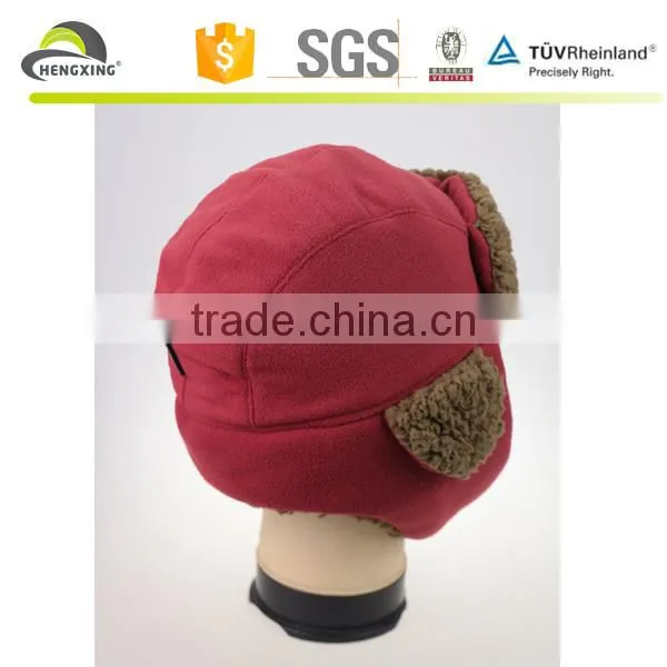 Shallow 5 Panel Caps.hats Red Earflatp 5 Panel Cap With Custom Label photo-3
