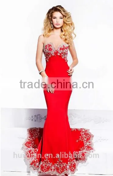 2 Colors Beaded Luxrious Mermaid Sleeveless Dresses for Wedding Party photo-3