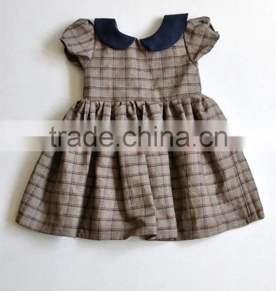 Top Quality Plaid 100% Cotton Summer Baby Girl Dress photo-3