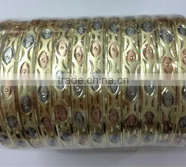 Imitation Jewelry, Gold Plated Bangles, Diamond Cut Bangle, Fashion Jewelry, Tri Color Plated Bangle photo-4