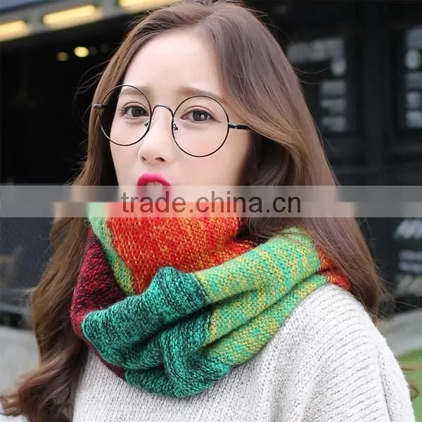 2017 New Year Spring Cute Young Girl Neckchief Knitted Printing Colorful Students Girl Pullover photo-3