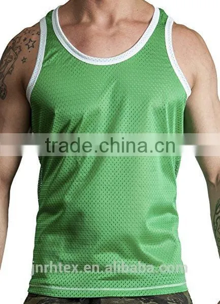 Custom Mens Polyester Mesh Sport Gym Tank Top photo-3