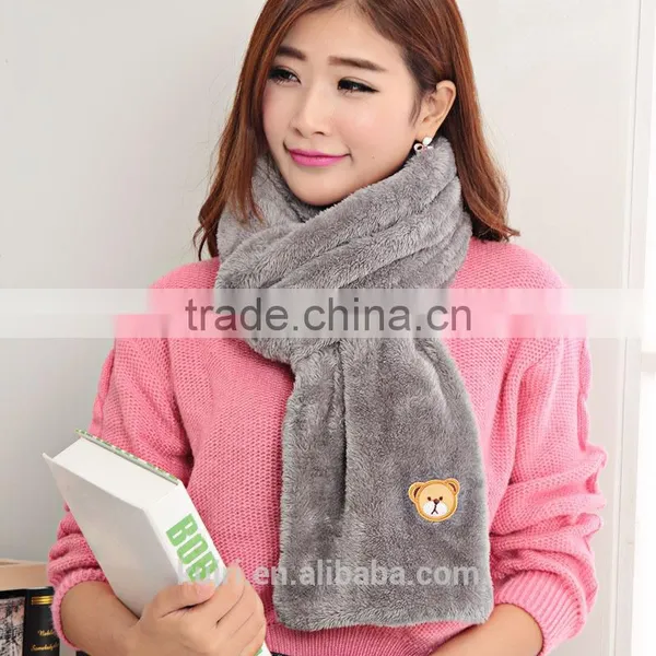 Women Scarf Imiation Fur Plush Neckerchief Girl Shawl Winter Warm Scarves Female Shawl Scarf Lovely Bear Neck Warmer photo-4