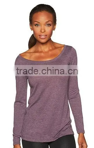 Next Level Apparel Ladies' Tri-Blend Long Sleeve Scoop Tee - Made From Polyester, Cotton and Rayon Jersey. Comes With Your Logo. photo-2