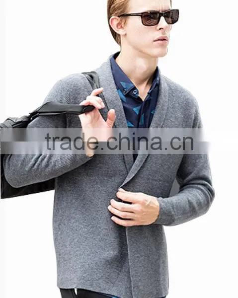 Cool Solid Color Sweater Long Sleeve Knitted Cardigan Men With Best Quality photo-3