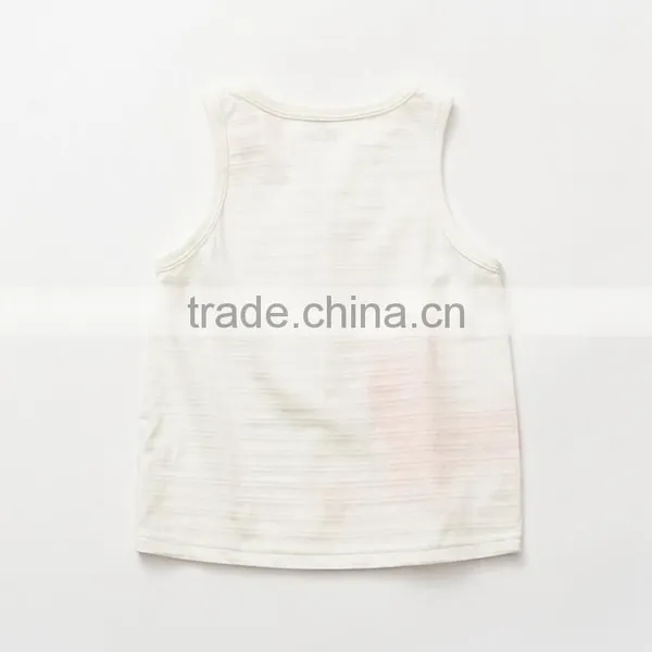 Children's Cute Cat Print Knitted Sleeveless v Neck Under Shirts photo-2