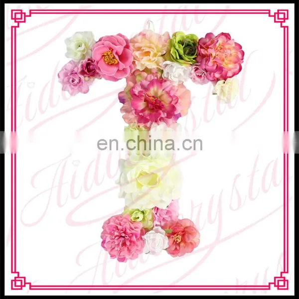 Aidocrystal Hot Sale Artificial Colorful Rose Silk Flower Letter T for Indoor Decoration photo-4