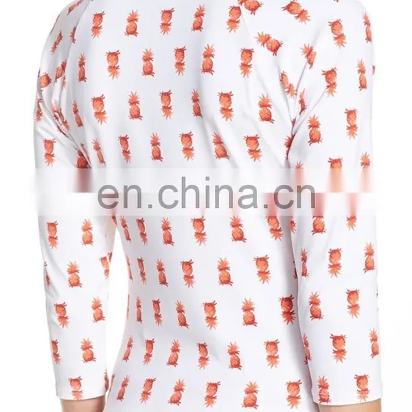 Custom Made Sublimated Long Sleeve Upf 50 Women Spandex Lycra Rash Guard photo-4