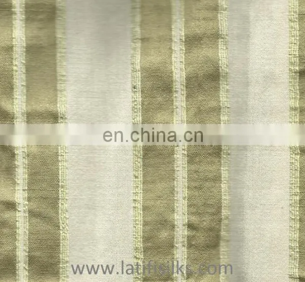 SILK FABRIC GREEN AND CREAM