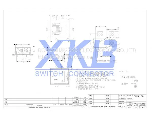 Good Quality U213-05XN-4BH82 MINI USB Female Connector photo-2