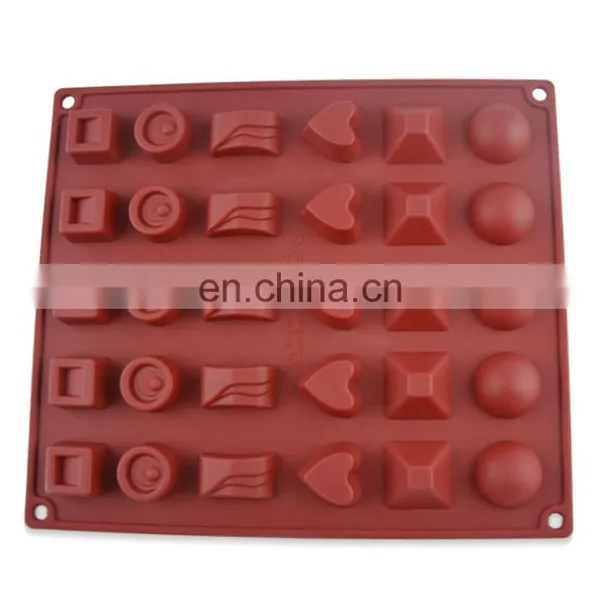 Food Grade Silicone Ice Cube Mold for Chocolate With 30 Holes and 6 Shapes for Baking photo-3