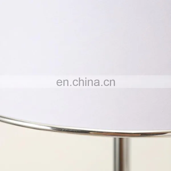Korean Popular Bedroom Lighting Decoration Handmade White Lampshade Silver Metal LED Desk Lamp photo-5