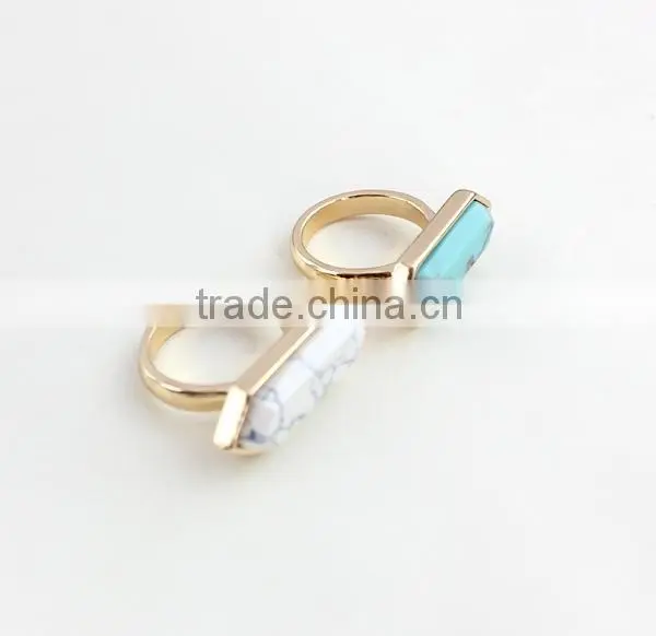 Latest Gold Ring Design Natural Stone Turquoise Ring for for Wholesale photo-5