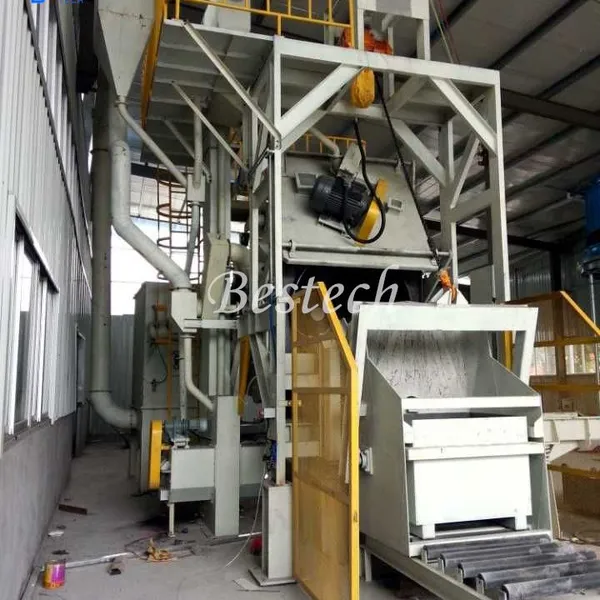 Automatic Tilting Drum Shot Blasting Machine for Cast Iron Surface Cleaning photo-5