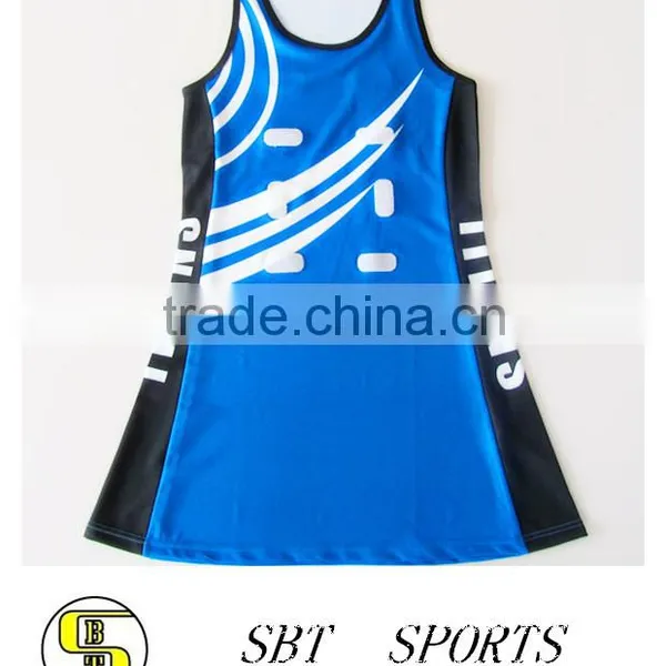 Latest Ladies 100% Polyester Sublimation Netball Dress photo-2