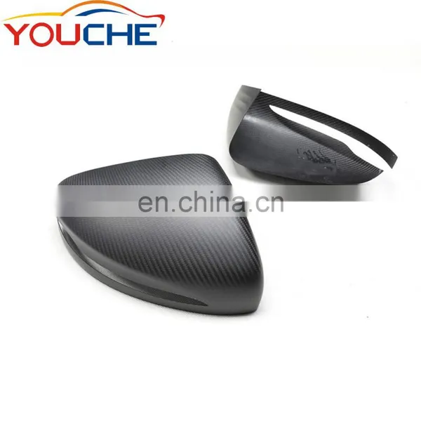 Matt Black Dry Carbon Fiber Mirror Cover for Mercedes GLC Class W253 S Class W222 C Class W205 E Class W213 W238 photo-2