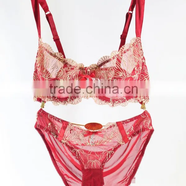 C67728A Ladies Sexy Net Bra Sets Hot Sale Underwear Lace Sexy Bra Sets photo-2
