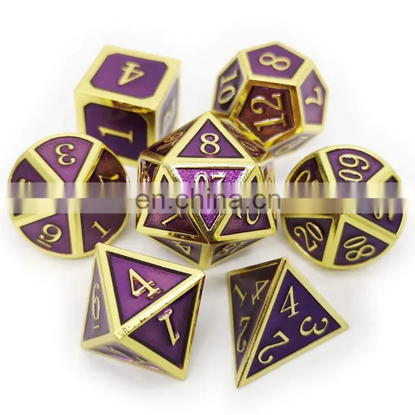 Wholesale Custom Dices Set With Numbers Polyhedral Dice for Dungeons and Dragons Game Sicbo Material Metal Dice photo-5