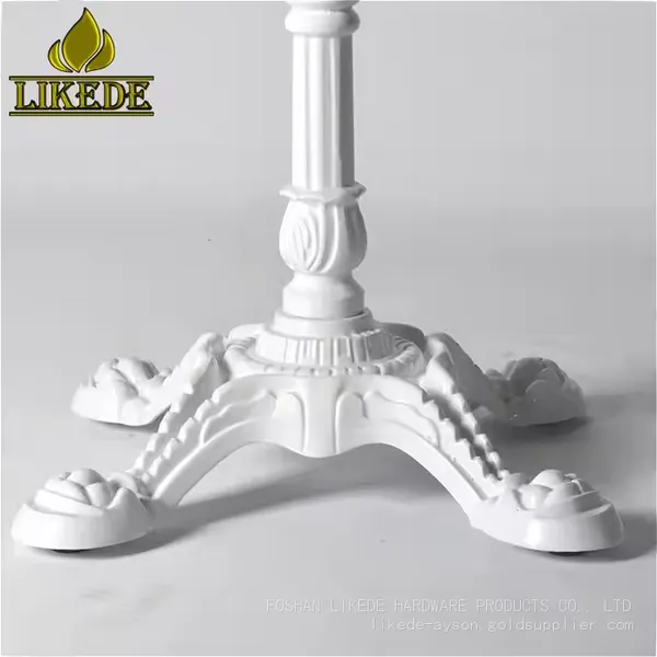 European Classic Antique White Cast Iron Metal Table Base Frame With Powder Coating on Sale photo-5