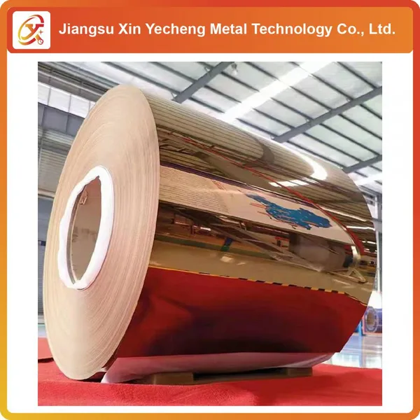 Gold Mirror PVD Coated Stainless Steel Coil 8K Base 0.5-2.0mm for Decoration and Building Trim