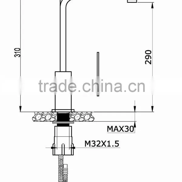 No.K003 Desk Mounted Chrome Palting Kitchen Faucet, Brass Sink Faucet photo-3