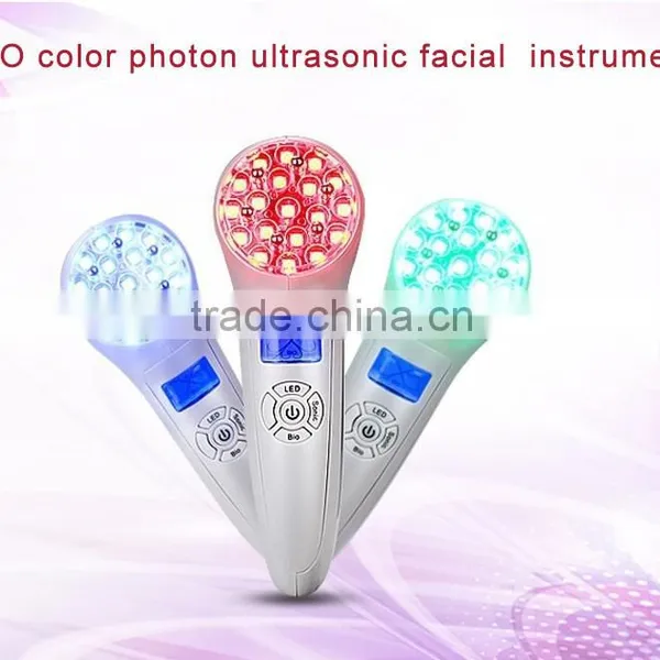 BIO Color Photon Ultrasonic Firming Massage Pull Skin Facial Spa Instrument